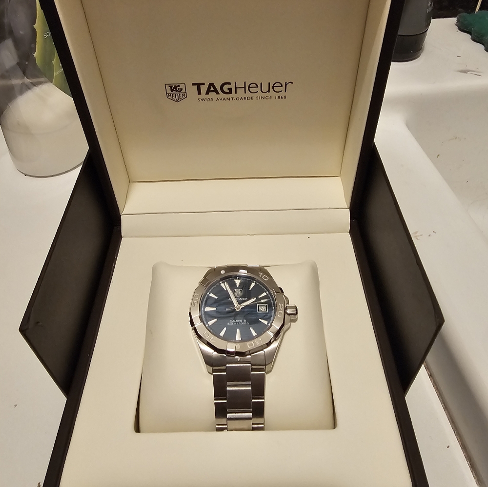 TAG Heuer Silver and Blue Watch